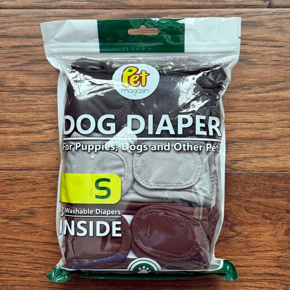 ✨Host Pick✨ Pet Magasin Diaper for Puppies, Dogs Pack of 3 Washable Diapers SM